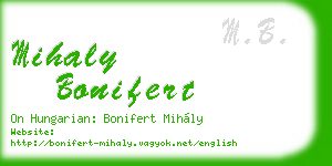 mihaly bonifert business card